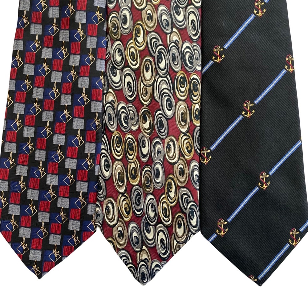 Silk Tie Lot 3 Nordstrom Neiman Marcus JZ Richards XMI Robert Stewart Anchor